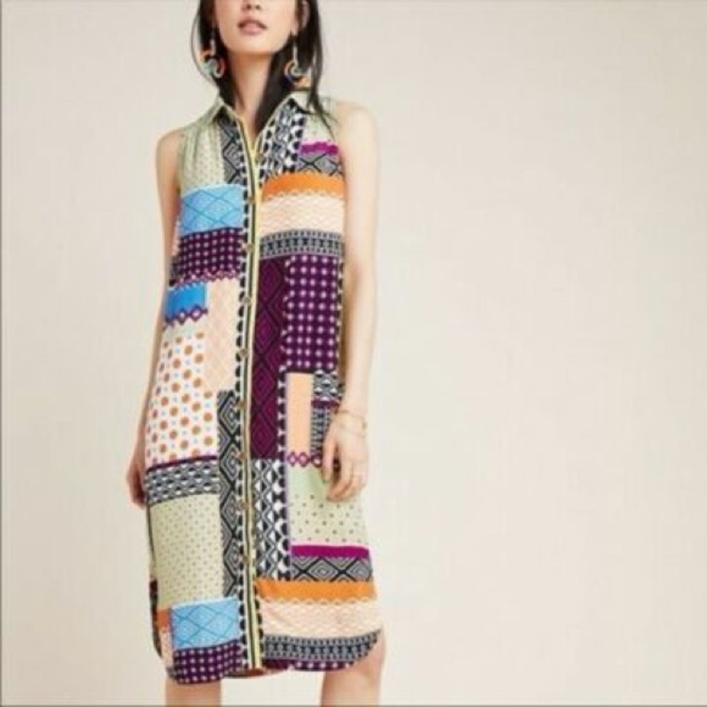 Anthropologie Everyway Patchwork Shirt Dress Size 22W
